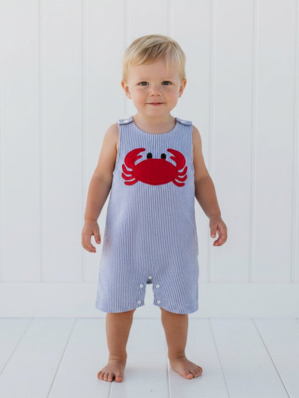 Toddler Crab Striped Romper, NWT